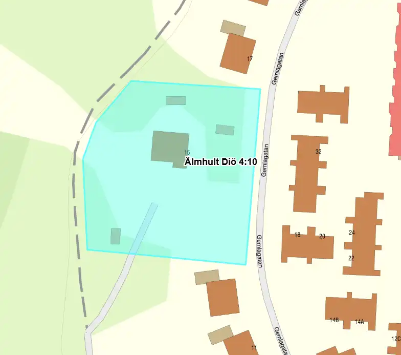 Tomtkarta Gemlagatan 41